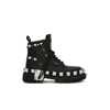 DOLCE & GABBANA BLACK STUDDED LEATHER COMBAT BOOTS,CK2052AB61318665573