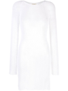 Ambra Maddalena White Andy Open-knit Mini Dress In White