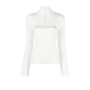 Misbhv White Knitted Quarter-zip Ski Turtleneck In White