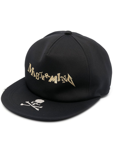 Mastermind Japan Japan Embroidered Logo Trucker Hat In Black