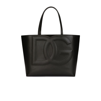 Dolce & Gabbana Black Dg Logo Tote Bag