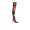 DOLCE & GABBANA FLORAL THIGH-HIGH BOOTS - WOMEN'S - LEATHER/GOAT SKIN/POLYESTER/SPANDEX/ELASTANE,CU0877AC85718664802