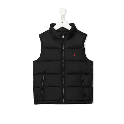 Ralph Lauren Kids' Black Polo Pony Padded Gilet