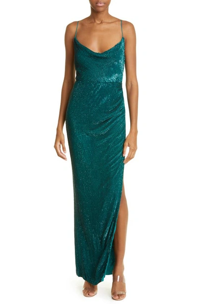 Retroféte Katya Sequin-embellished Gown In Green