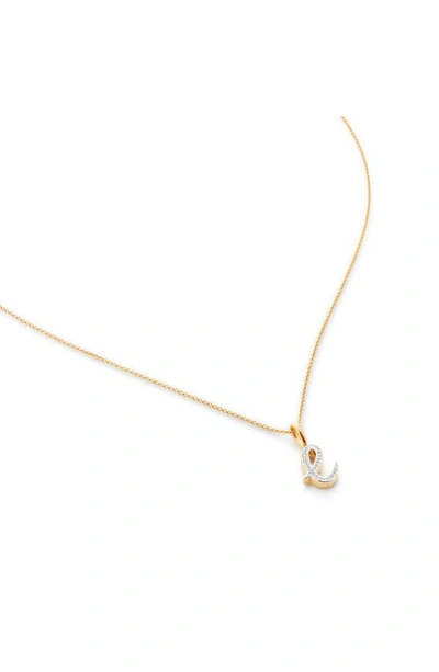 Monica Vinader Diamond Alphabet Pendant Necklace In 18ct Gold Vermeil Sterling E
