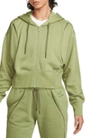 Nike Air Zip-up Crop Hoodie In Alligator/medium Olive/medium Olive