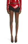 LAQUAN SMITH SEQUIN CREPE MINISKIRT