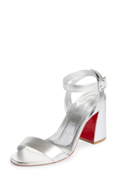 Christian Louboutin Miss Sabina Metallic Sandal In Silver