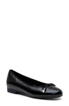 Ara Scout Flat In Black Crinkle Patent Leather