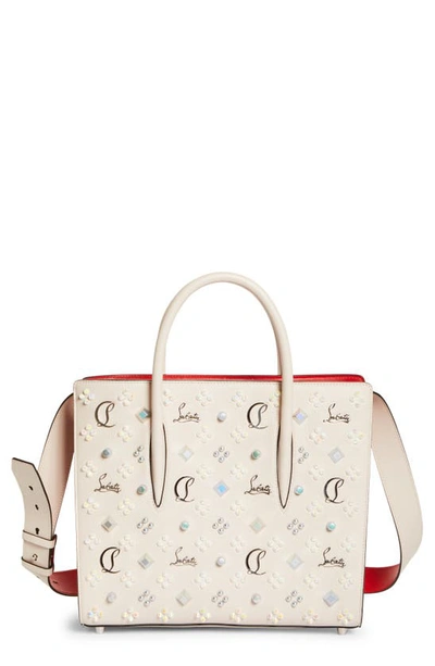 Christian Louboutin Medium Paloma Studded Leather Satchel In Leche/ Multi