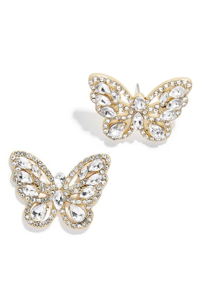 Baublebar Crystal Butterfly Statement Stud Earrings In Gold