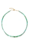 Monica Vinader Hope Recycled 18ct Yellow-gold Plated Sterling Silver Beaded Neckline In 18ct Gold Vermeil Chrysophrase