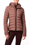 Bernardo Hooded Quilted Water Repellent Jacket In Peppercorn