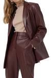 French Connection Crolenda Faux Leather Blazer In Bitter Chocolate
