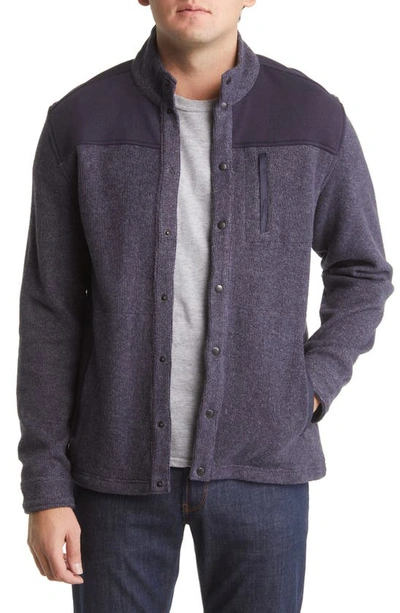 Johnston & Murphy Brushed Snap Jacket In Navy