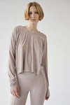 Beyond Yoga Featherweight Inner Circle Cutout Knit Top In Tan
