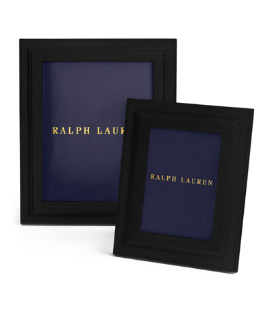 Ralph Lauren Leather Brennan Frame (5" X 7") In Black