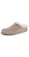 Birkenstock Zermatt Shearling-lined Suede Slippers In Stone Coin