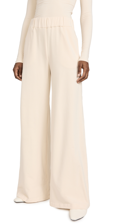 Sprwmn Wide Leg Trousers In Ecru