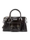 Chloé Edith Day Medium Leather Satchel In Dark Brown