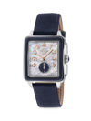 GV2 WOMEN'S BARI 34MM STAINLESS STEEL, DIAMOND, MOTHER OF PEARL & LEATHER STRAP WATCH