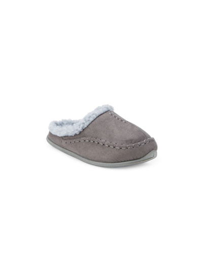 Deer Stags Kid's Lil Nordic Faux Shearling Slippers In Charcoal