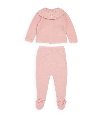 Patachou Babies' Cardigan And Leggings Set (3 -24 Months) In Pink