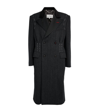 Maison Margiela Double-breasted Wool Coat In Grey