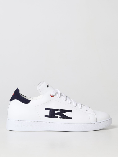 Kiton White Suede Sneakers Man  In Multicolor