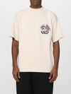 Enterprise Japan S/s State Of Alert Cream Cotton T-shirt With Back Graphic And Slogan In Milk