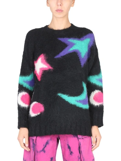 Msgm Jersey With Stars Motif In Black