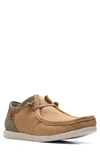 Clarks Shacrelite Leather Moccasin In Dark Sand Combi