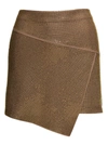 Andreädamo Crystal-embellished Asymmetric Wrap Skirt In Beige