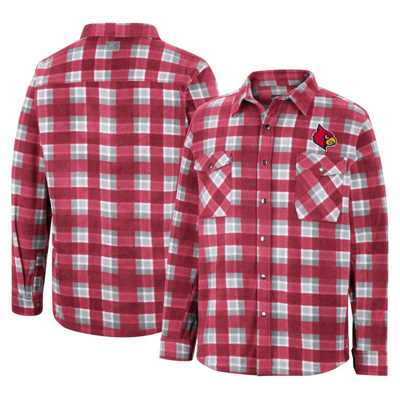 Colosseum Red/white Louisville Cardinals Ellis Plaid Full-snap Shirt Jacket