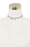 OLIVIA WELLES DETAILED BEAD & MIXED CHARM DOUBLE HANGING CHAIN NECKLACE