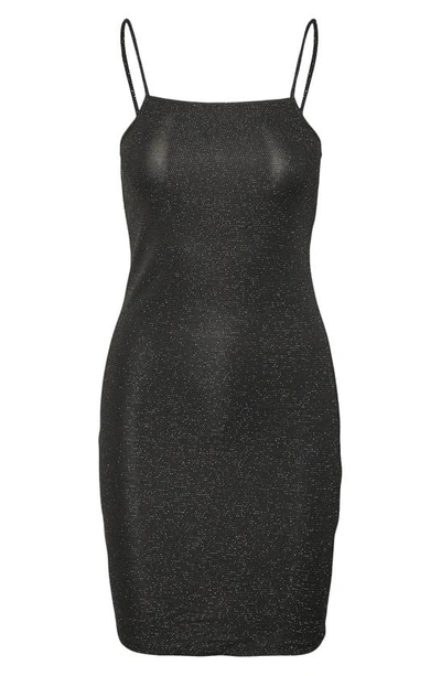 Vero Moda Kanna Shimmer Minidress In Black