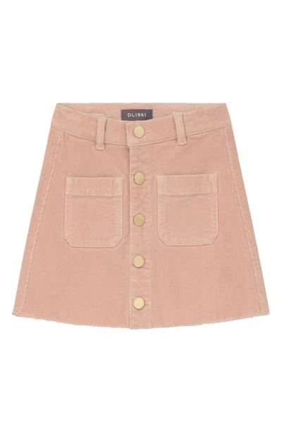 Dl1961 Kids' Cotton Stretch Corduroy Skirt In Pink