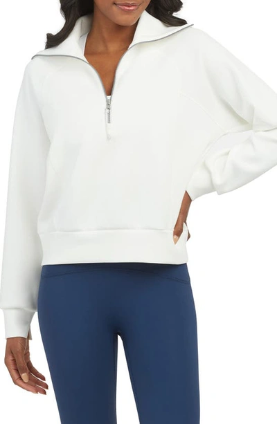 Spanx Airessentials Half Zip Sweatshirt In Powder