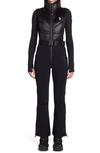 Moncler Mixed Media Ski Jumpsuit In Black