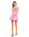 Mac Duggal Oversize Bow Strapless Fit & Flare Cocktail Minidress In Pink