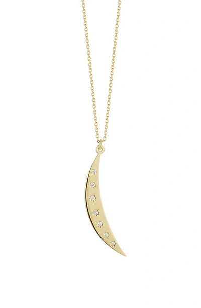 Ember Fine Jewelry 14k 0.06 Ct. Tw. Diamond Crescent Moon Necklace In Gold