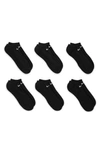 Nike Kids' 6-pack Everyday Cushioned No-show Training Socks In Black/ White