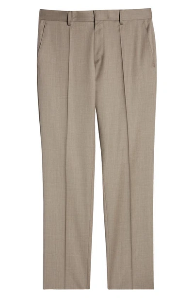 Hugo Boss Genius Virgin Wool Trousers In Light Beige