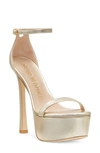 Stuart Weitzman Women's Nudistcurve Hollywood Ankle Strap Platform Sandals In Light Gold