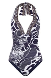 CAMILLA GIRAFFE PRINT HALTER NECK ONE-PIECE SWIMSUIT