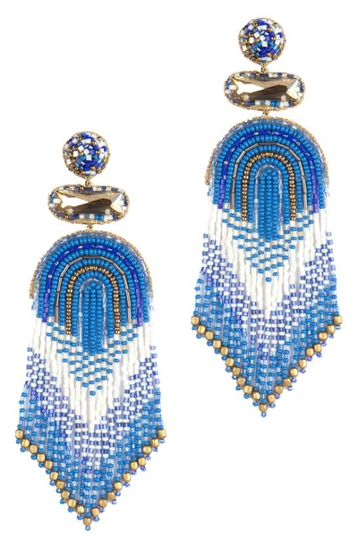 Deepa Gurnani Ishani Beaded Drop Earrings In Denim