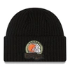 NEW ERA YOUTH NEW ERA BLACK CLEVELAND BROWNS 2022 SALUTE TO SERVICE KNIT HAT