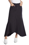 Wash Lab Denim Selma Pieced Asymmetric Denim Maxi Skirt In True Black