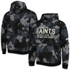 THE WILD COLLECTIVE THE WILD COLLECTIVE BLACK NEW ORLEANS SAINTS CAMO PULLOVER HOODIE