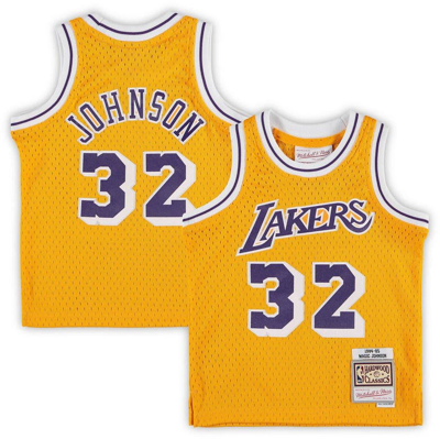 Mitchell & Ness Babies' Infant  Magic Johnson Gold Los Angeles Lakers Retired Player Jersey